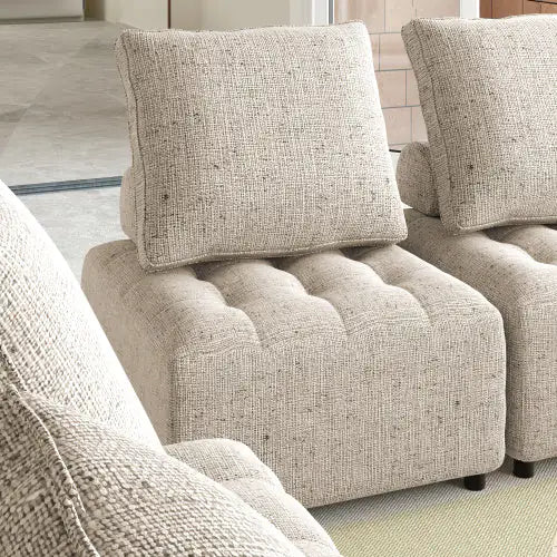 Outdoor Modular Sofa Aluminium Structure Support Cushion And Cushion Cover Detachable Fade Resistant Sofa Cover Included Light Brown - Price - Based On A Single Piece - 2 Pcs